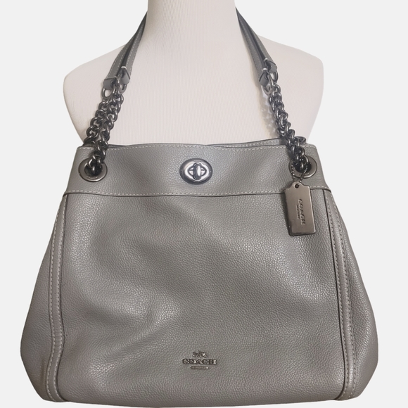 Coach Edie Turnlock Shoulder Handbag - Picture 2 of 12